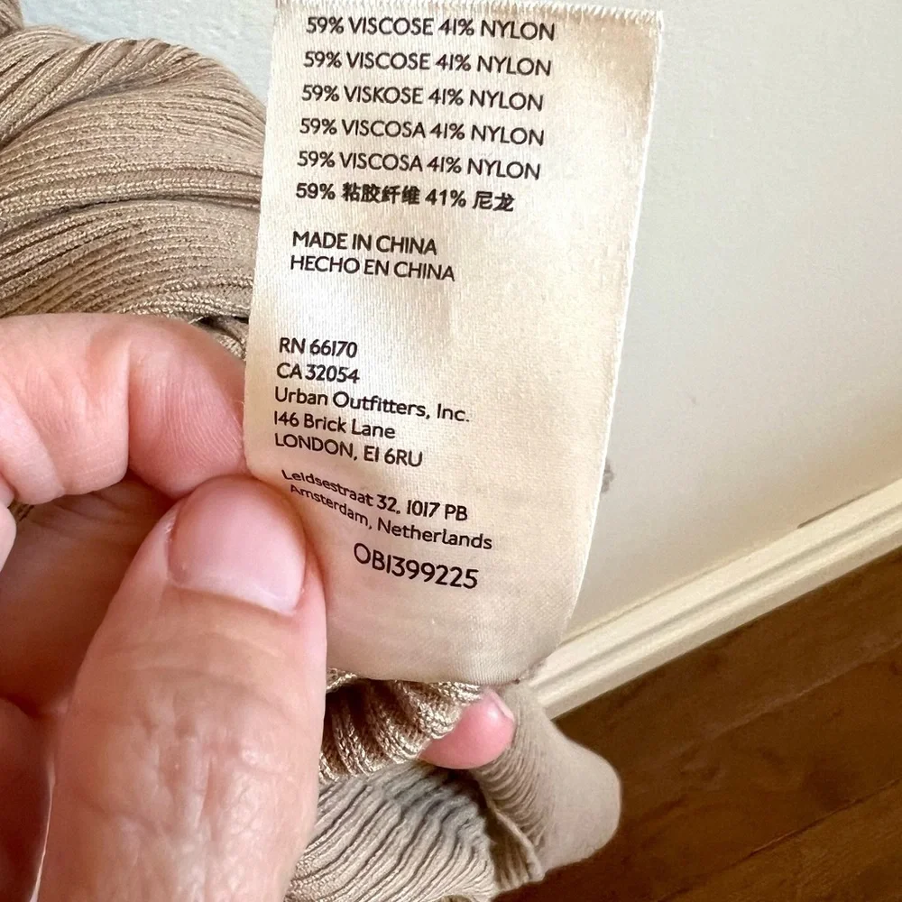 Anthropologie Mock Neck Midi Dress Tan size XL - Picture 13 of 15